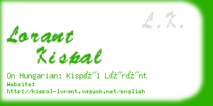 lorant kispal business card